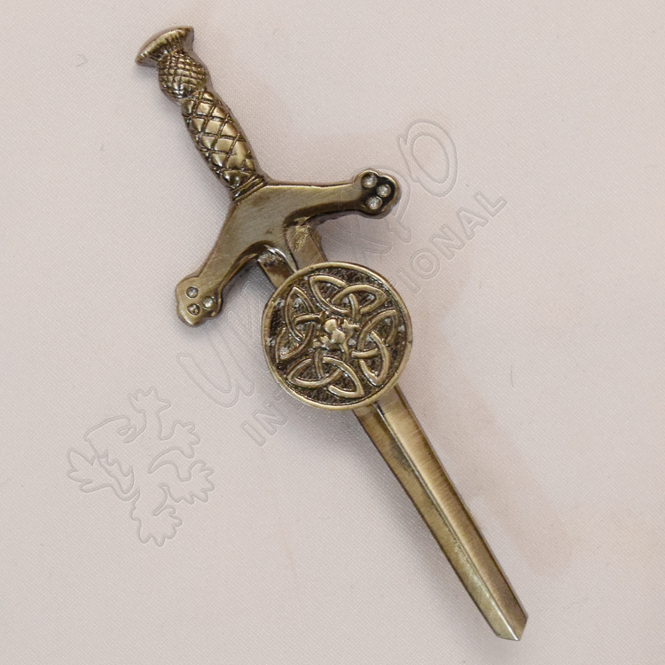 Scottish Celtic Design Shiny Antique Kilt Pin   Scottish Celtic Design Shiny Antique Kilt Pin M 6133 